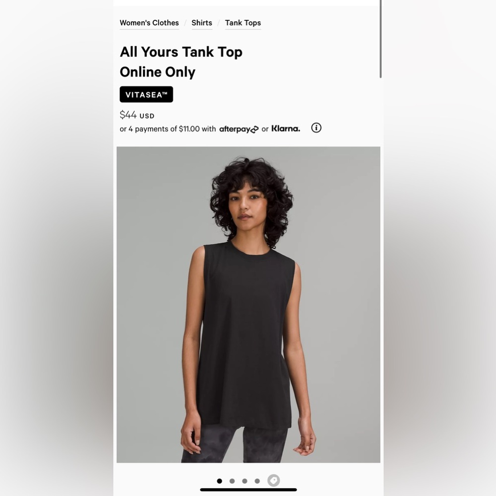 Lululemon All Yours Tank - size 8